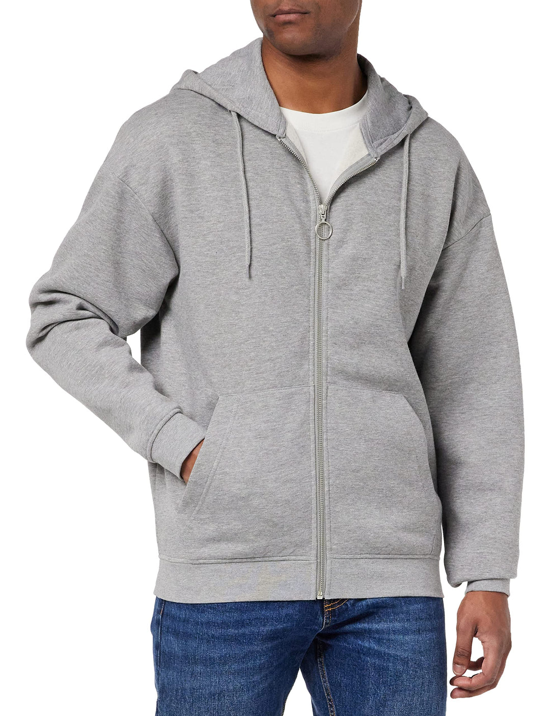 JACK & JONES Herren Jorbrink Sweat Zip Through Hood Kapuzenjacke S Light Grey Melange, S Light Grey