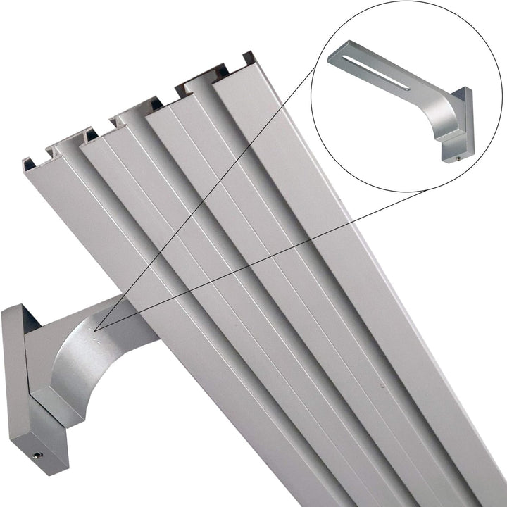 Vorhangschiene "silber" aus Aluminium, alle Längen bis 480cm möglich, Flache Gardinenschiene (7mm),