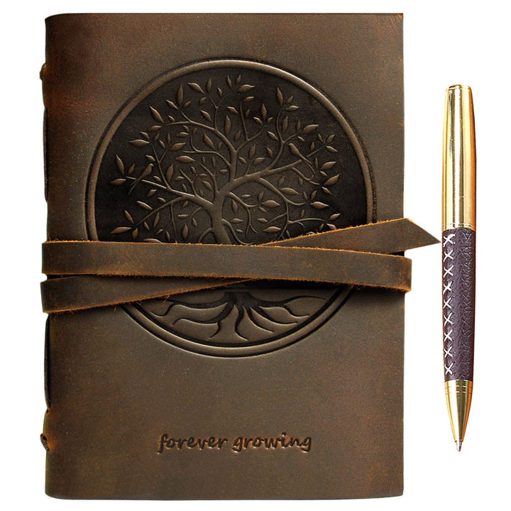 Baum des Lebens Leder Notizbuch Journal Geprägt A5 Handgefertigte Tree of Life Tagebuch Reisetagebuc