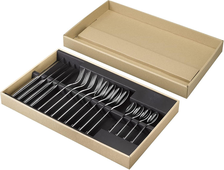 Opinel Tafelbesteck Set Perpétue aus pflegeleichtem Edelstahl, je vier Stück von Suppenlöffel, Messe