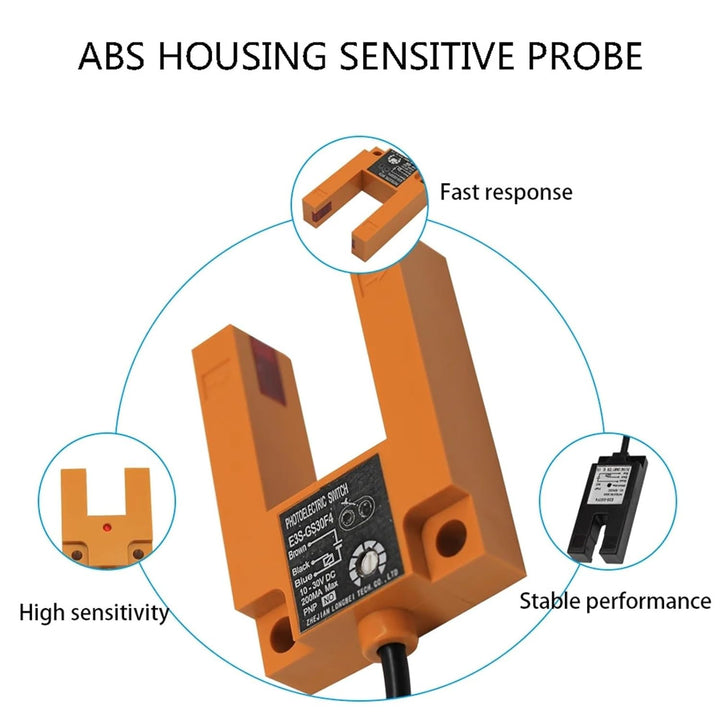 Infrared Trough U-type Photoelectric Sensor Proximity Switch E3S-GS30/E3S-GS15/E3S-GS7 DC 12-24V Thr
