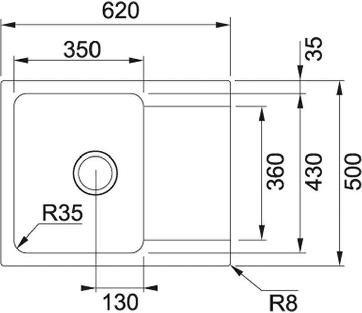 Franke Tectonite-Einbauspüle Orion 611-62 114.0476.310 steingrau, Chrom