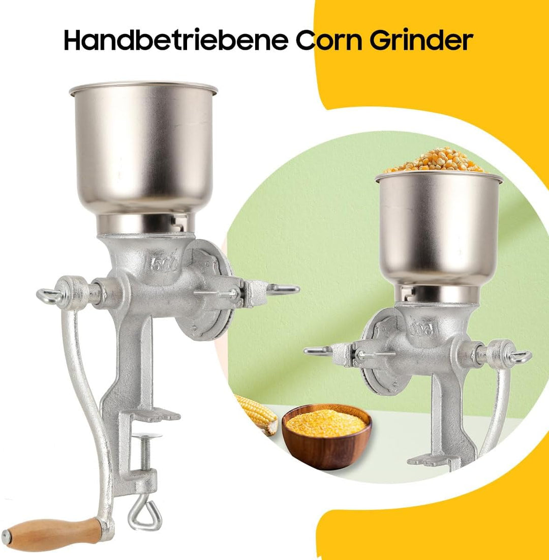 Manuelle Getreidemühle - Handbetriebene Kornschleifwerkzeuge mit Handkurbel &amp; Tischklemmen-Design -