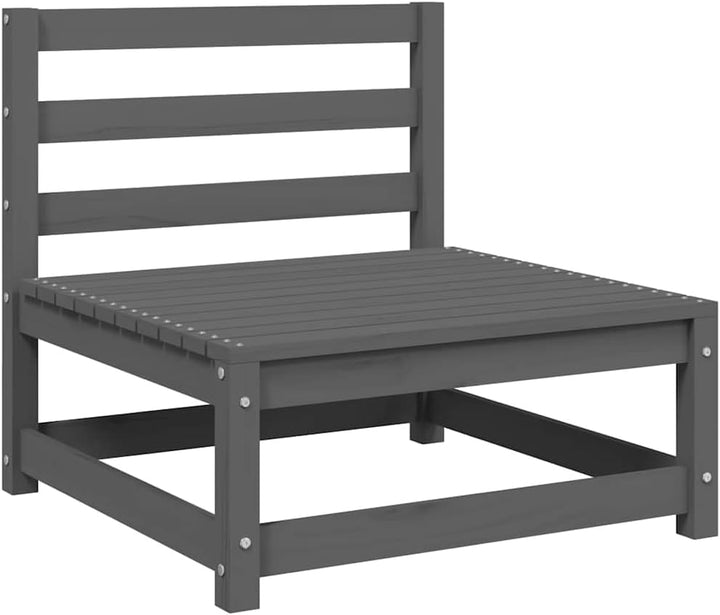 vidaXL Garten Mittelsofa mit Anthrazit Kissen, Modular Gartenmöbel, Sofa Lounge Sessel für Garten Te