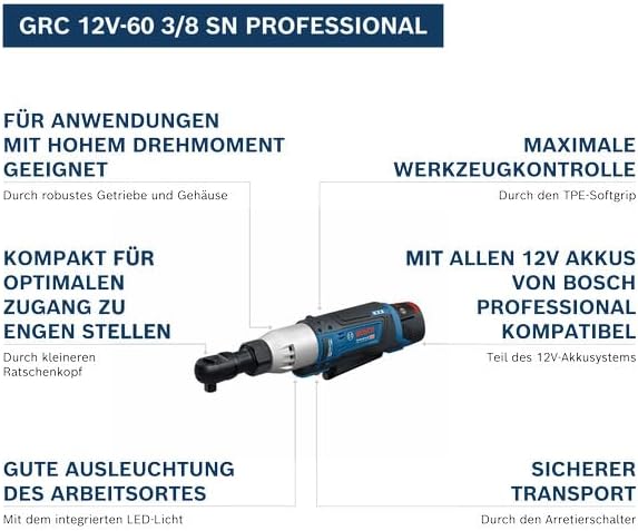 Bosch Professional 12V System Akku-Bohrschrauber GRC 12V-60 3/8 SN