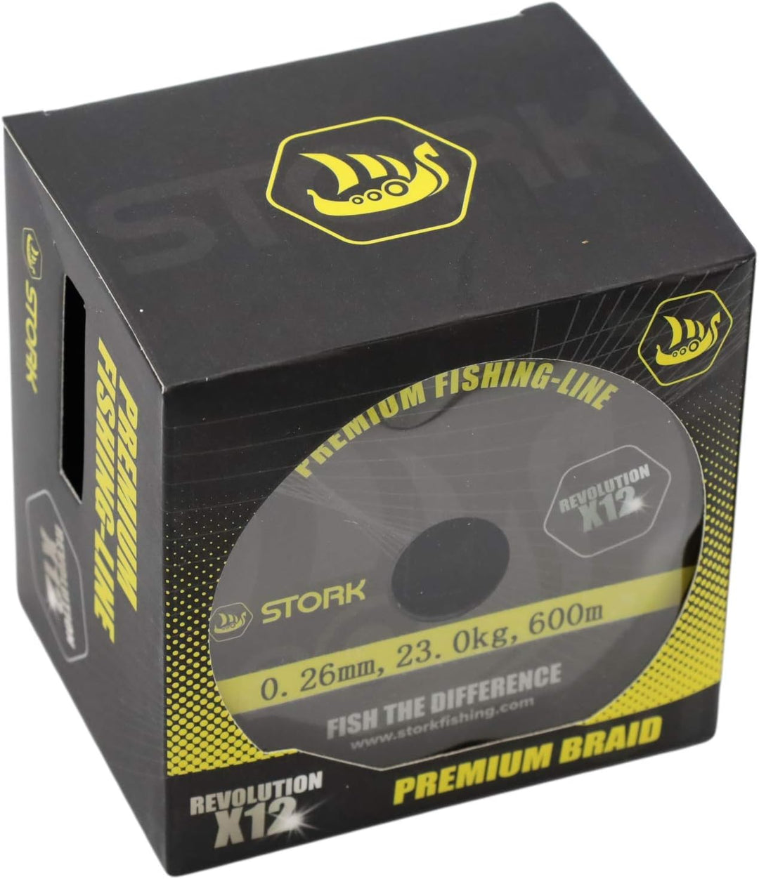 Stork Revolution, 12-Fach geflochtene Premium Angelschnur 600m Moosgrün 23 kg / 0.26 mm, Moosgrün 23