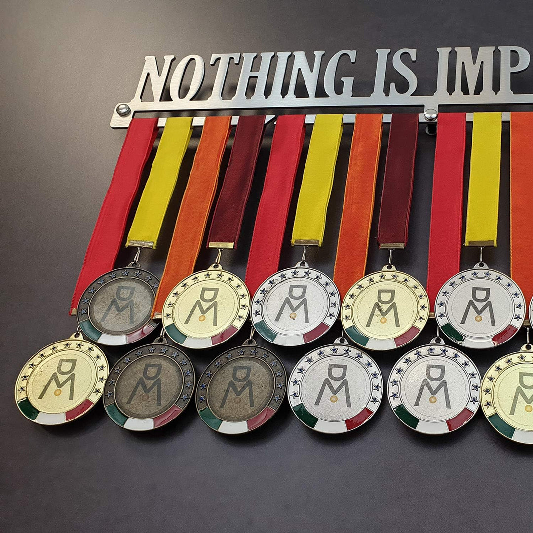 MEDALdisplay Nothing is Impossible - Medaillen Aufhänger - Wandhalterung für Medaillens Running, Mar