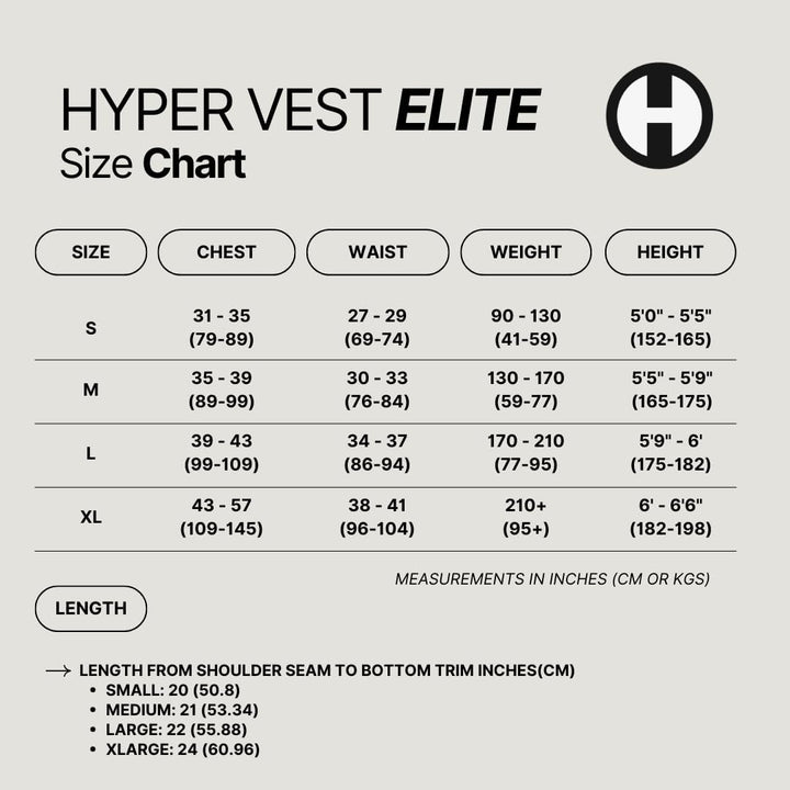 HYPERWEAR Hyper Vest Elite Verstellbare Gewichtsweste Gewicht 10lbs Biss 20lbs, Robustes schwarzes C