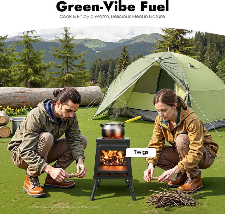 Raketenofen Zeltheizung - Tragbarer Holzofen mit Mehrstoff-Unterstützung für Camping, Outdoor &amp; Notf