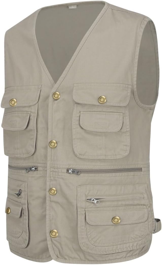 YOUTHUP Weste Herren Anglerweste Outdoor Ärmellose Fotografie Jagd Sportweste Multi-Tasche Leicht Kn