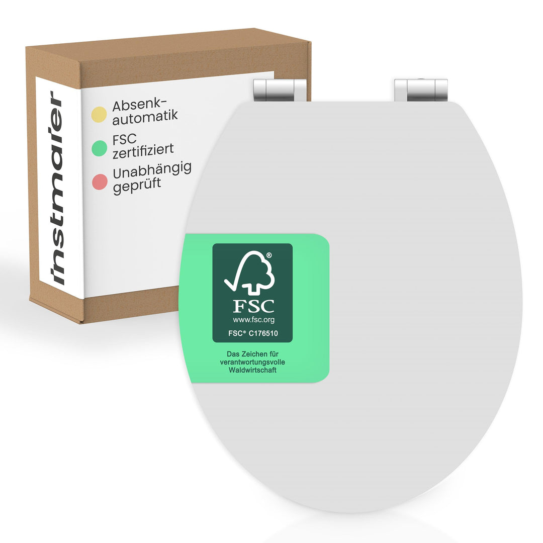 instmaier Gaia | WC Sitz | Manhattan Grau | MDF-Holz geprüft nachhaltig mit FSC-Zertifizierung | Ova