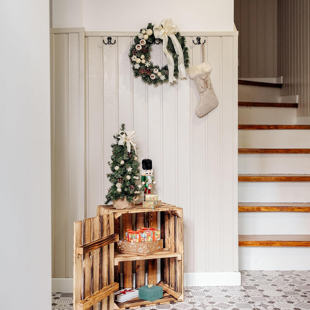 Creative Home Weihnachtsbaum Geschmückt Cremefarben | Höhe 40 cm | Künstlicher Weihnachtsbaum klein