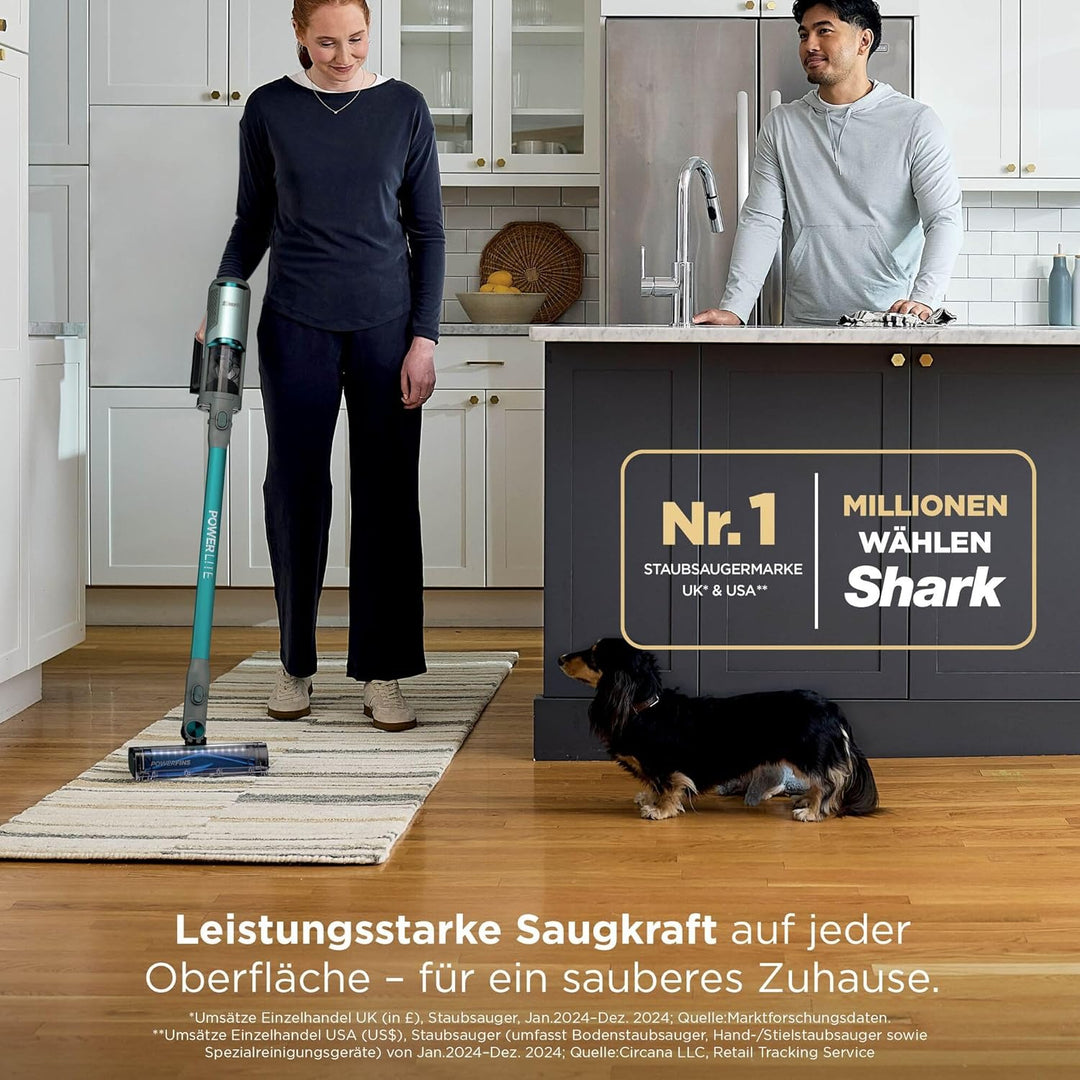 Shark PowerLite Akku-Staubsauger, einfache Reinigung auf verschiedenen Oberflächen, Aufbewahrungscli