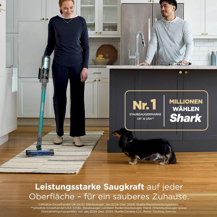 Shark PowerLite Akku-Staubsauger, einfache Reinigung auf verschiedenen Oberflächen, Aufbewahrungscli