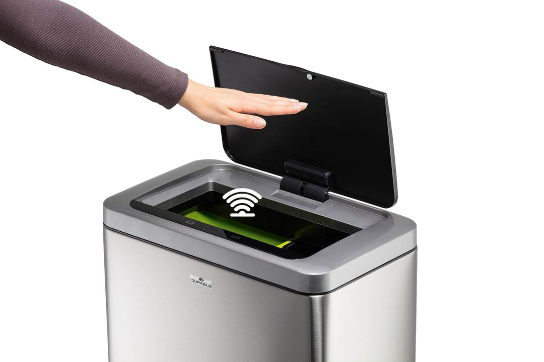 Durable Sensor Mülleimer NO TOUCH DUO 2x20L, Mülltrennsystem mit zwei herausnehmbaren Inneneimern, s