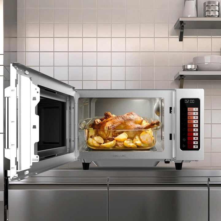 Cecotec Mikrowelle FlatPro 2500 Touch, 25L Volumen, 1000 W | Flacher Innenraum ohne Drehteller, Magn