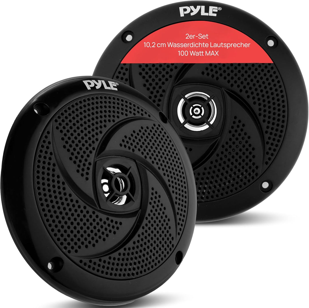 Pyle Marine Speakers - 4 Inch 2 Way Waterproof and Weather Resistant Outdoor Audio Stereo Sound Syst