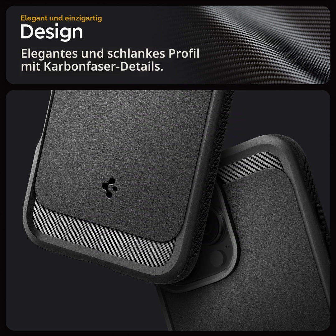 Spigen Rugged Armor MagFit Hülle für iPhone 16 Pro, Kompatibel mit MagSafe Zubehör -Matte Black iPho