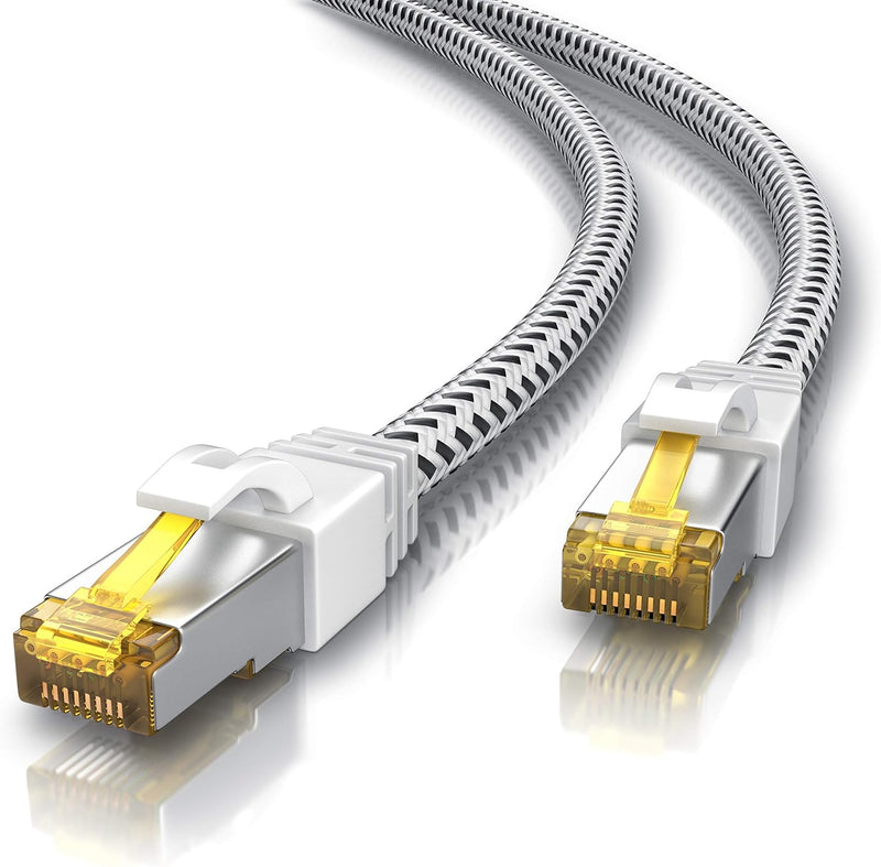 CSL - 30m CAT 7 Netzwerkkabel Gigabit Ethernet LAN Kabel - Baumwollmantel - 10000 Mbit s - Patchkabe