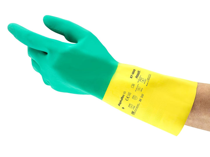 Ansell AlphaTec 87-900 Chemikalienschutz-Handschuhe, Mehrzweck-Arbeitshandschuhe, Chemisch Beständig