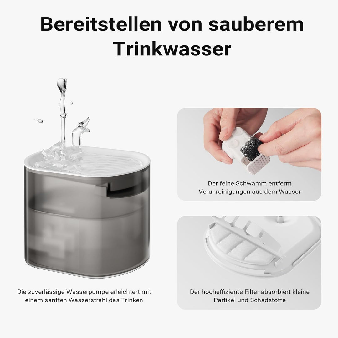 Fudajo Futter- und Trinkautomat für Katzen & Hunde in Weiss, 3 L Futterspender und 2,5 L Trinkbrunne