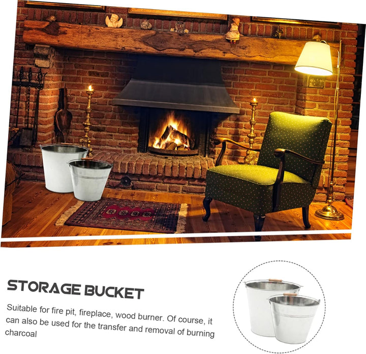Garneck 2stücke Ascheeimer Für Draussen Und Drinnen Kohleeimer Für Grill Kamin Und Feuerstelle Eimer