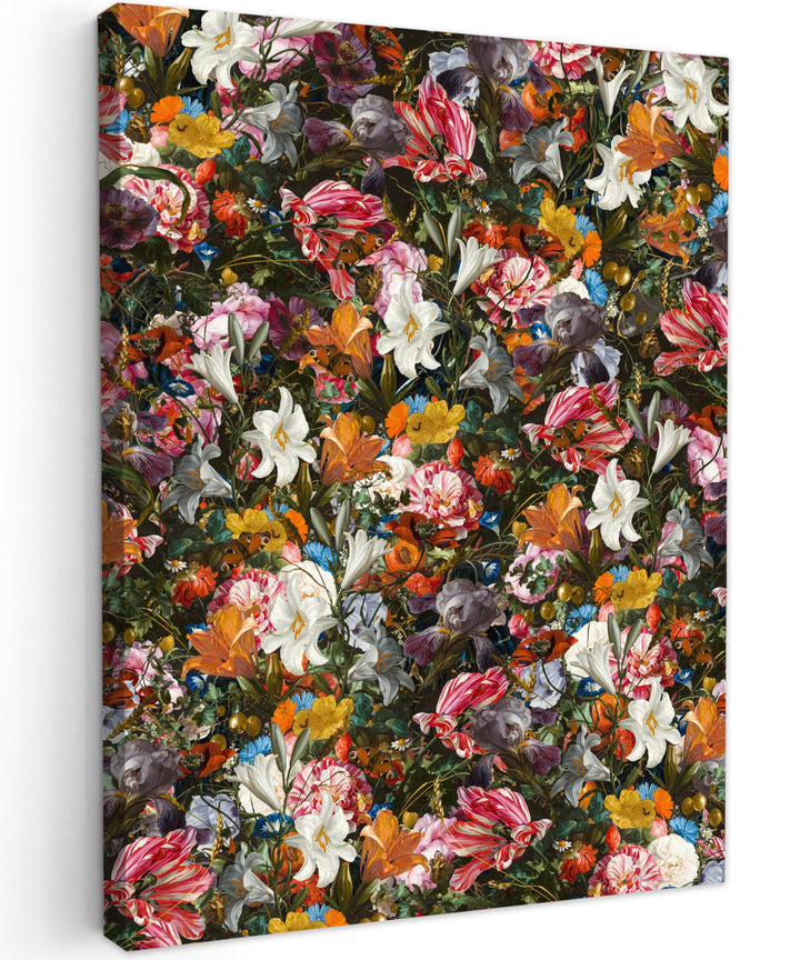 MuchoWow Leinwand Bilder, Einzigartige Wanddeko mit Rahmen, Blumen - Schmetterling - Design - Kunst