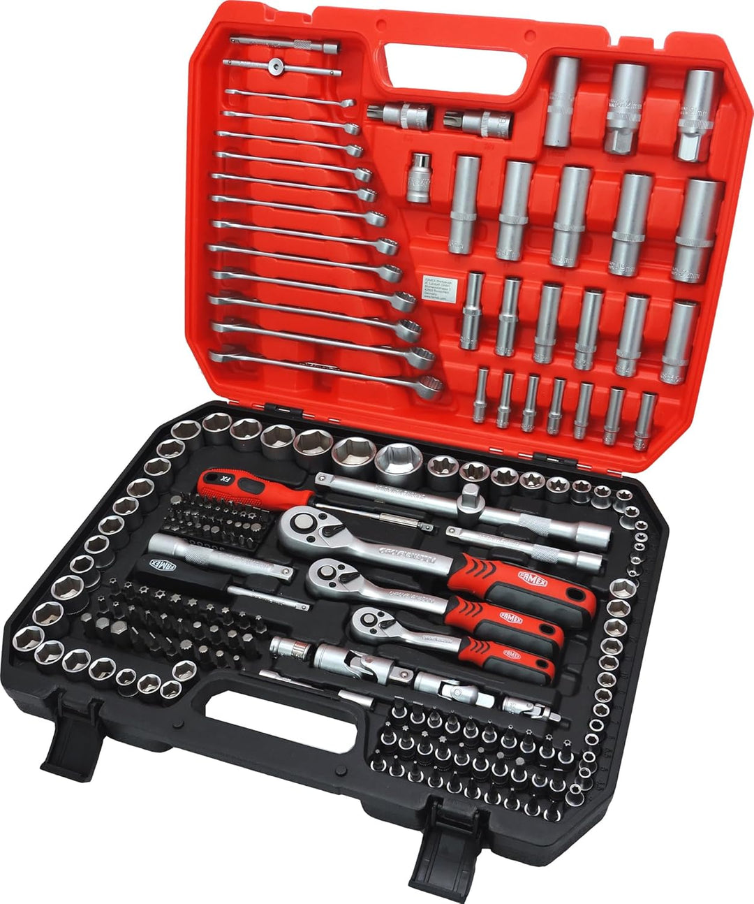 FAMEX 419-51 Profi Alu Werkzeugkoffer PROFESSIONAL mit 219-tlg. Steckschlüsselsatz 1/2", 1/4", 3/8"