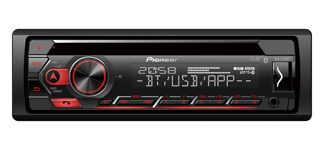 Pioneer DEH-S420BT | 1DIN Autoradio | CD-Tuner mit RDS | Bluetooth | MP3 | USB und AUX-Eingang | Fre
