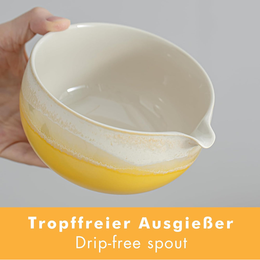 Goodwei Matcha-Set komplett mit hochwertiger Matcha Schale aus Keramik mit Ausgiesser, Matcha Besen