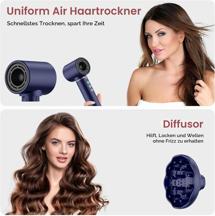 Air Styler 7 in 1 Airbrush Haarstyler Hair Styler mit 110000 U/Min Haartrockner 1300W High Speed Föh