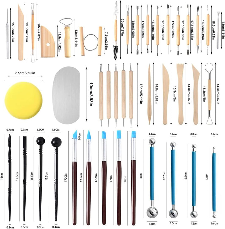 43 Stück Ton Werkzeuge Kit, Keramik Werkzeug Set für Skulpturierung und Modellierung, Profis Ideal f