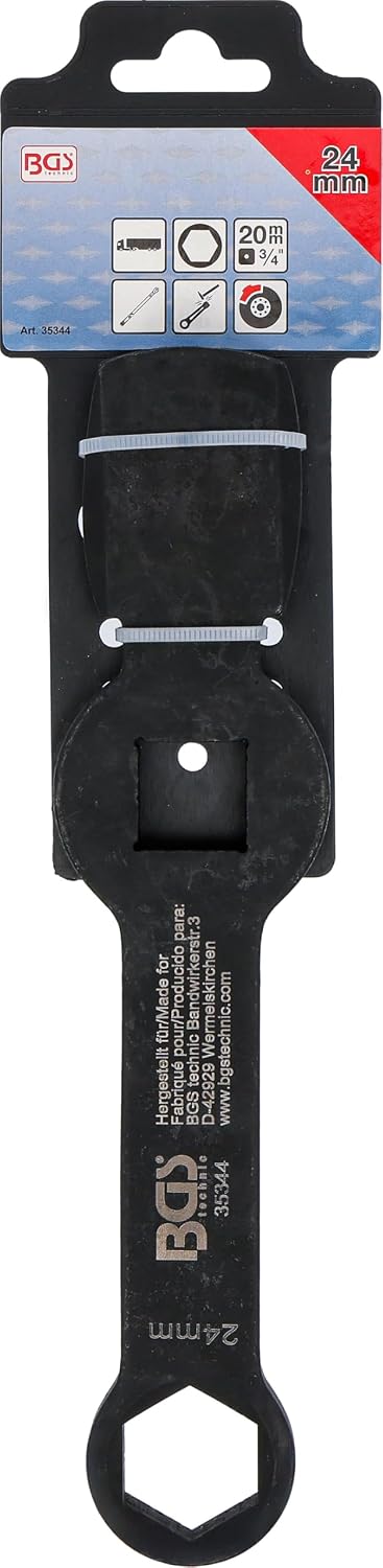 BGS 35344 | Schlag-Ringschlüssel | Sechskant | mit 2 Schlagflächen | SW 24 mm, 24 mm