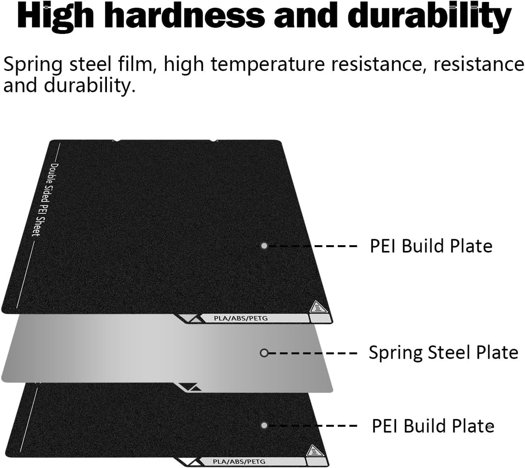 HzdaDeve 266x276MM für Kobra X/S1 Combo Build Plate PEI Blatt Doppelseitige Texturierte Platte Behei