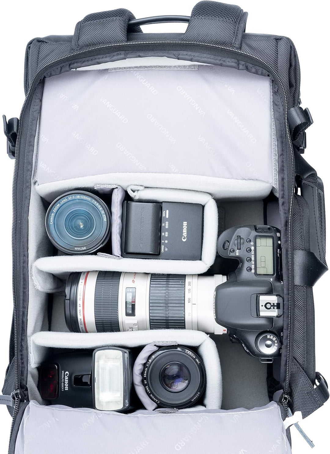 Vanguard VEO SELECT45M BK Rucksack/Schultertasche für DSLR-Kamera, Videoausrüstung oder Drohne, Schw