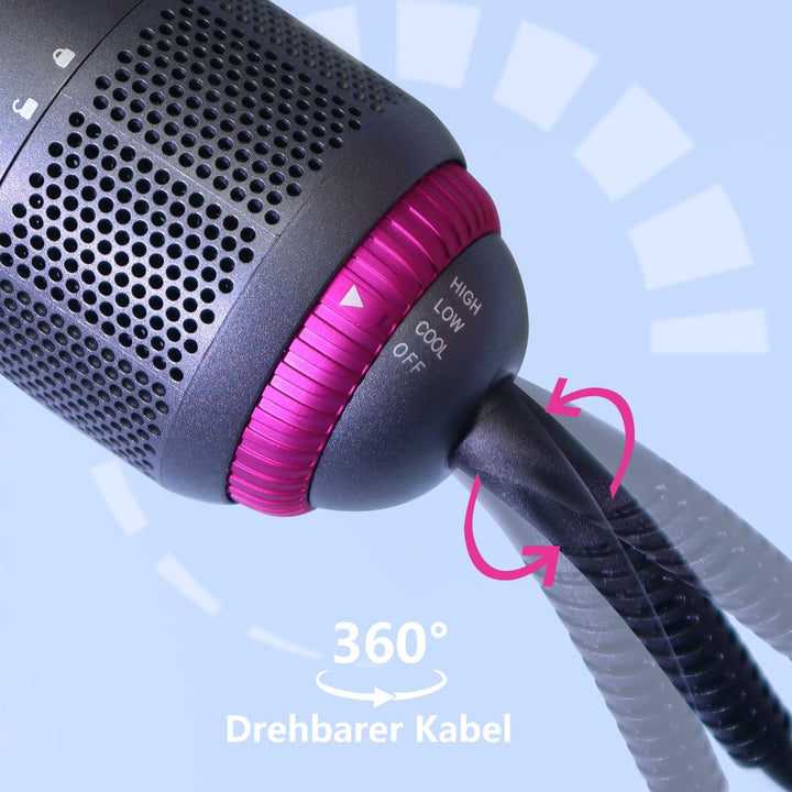 Haartrockner-Bürste, 4-in-1, Blasbürste, abnehmbarer Haartrockner mit negativen Ionen, mit Diffusor,
