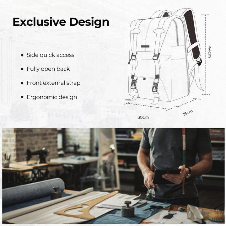 K&F CONCEPT Kamerarucksäcke 20L, Grosse Camera Backpack 15,6 Zoll Laptopfach, Spritzwassergeschutzt