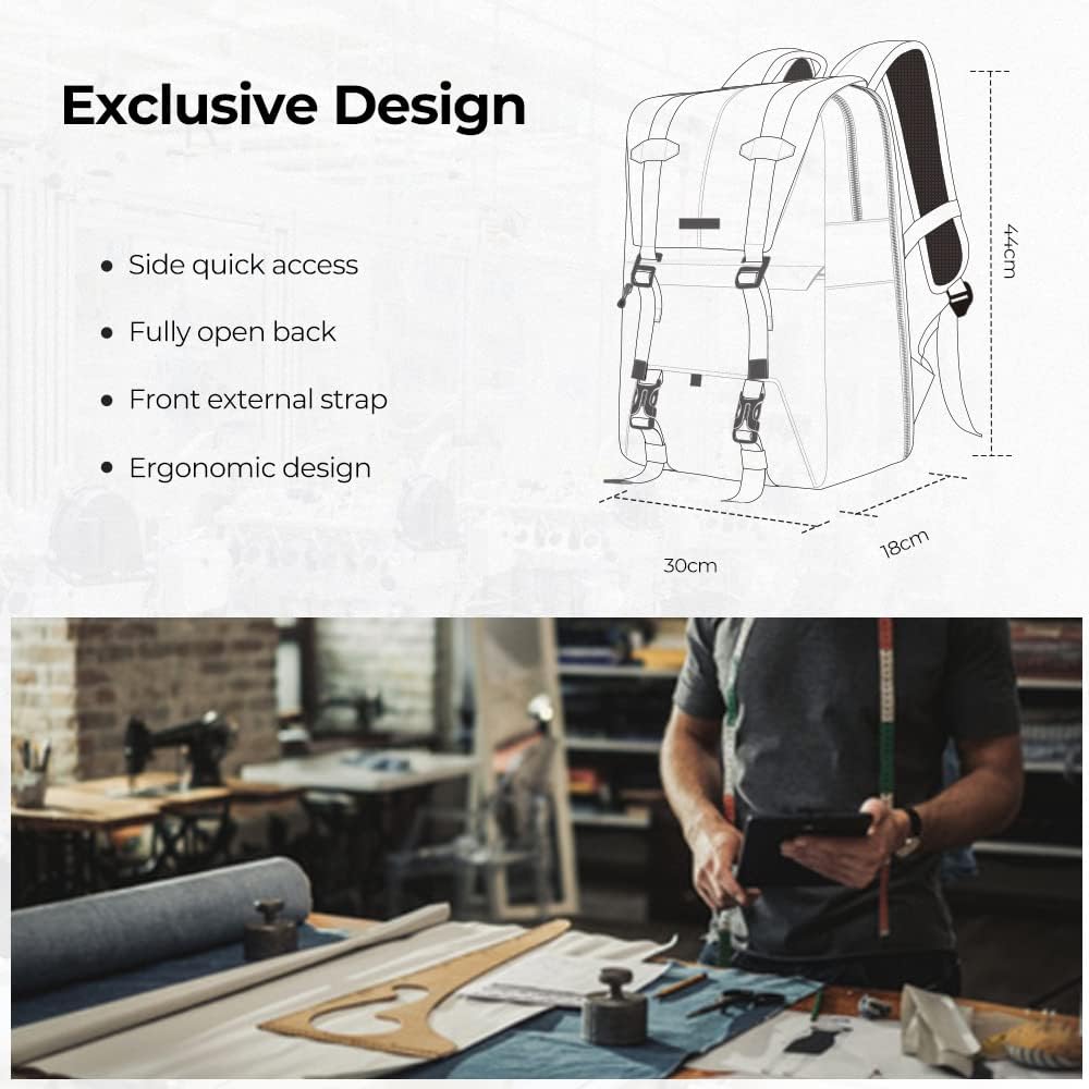 K&F CONCEPT Kamerarucksäcke 20L, Grosse Camera Backpack 15,6 Zoll Laptopfach, Spritzwassergeschutzt