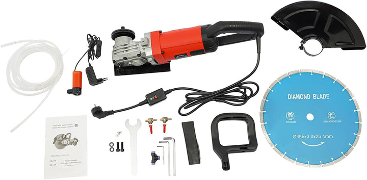 Wandnutfräse Schlitzmaschine 3500W 3800rpm 140mm Schnitttiefe 350mm Scheibe Mit Wasserstaubentfernun