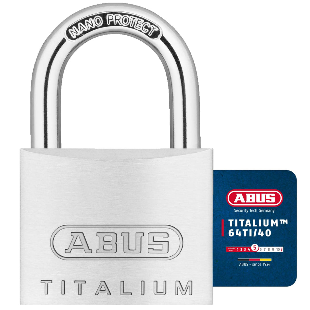 ABUS Vorhängeschloss Titalium 64TI/40 - 3er Set, gleichschliessend - Kellerschloss mit Schlosskörper