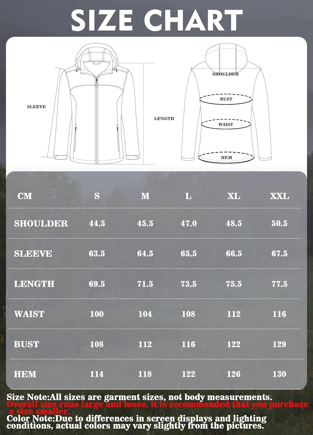ATLASLAVA Damen Softshelljacke Wasserdichte Atmungsaktive Leichte Fleece Kapuze Übergangsjacke Laufe