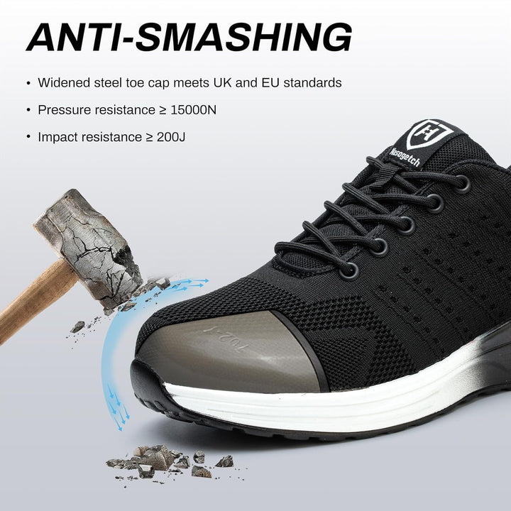Sicherheitsschuhe Herren Arbeitsschuhe Damen Leicht Sportlich Arbeitsturnschuhe mit Stahlkappe rutsc