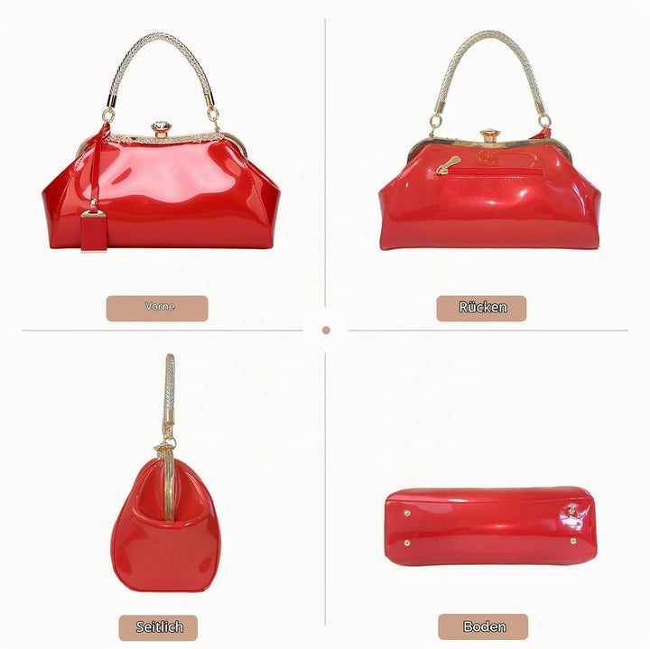 NICOLE &amp; DORIS Handtaschen für Damen Lackleder Handtaschen Abendtasche für Party Hochzeit Schulterta