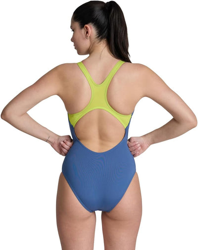 ARENA Damen Women's Swimsuit Swim Pro Back Graphic One Piece Swimsuit (1er Pack) 40 Grey Blue-soft G