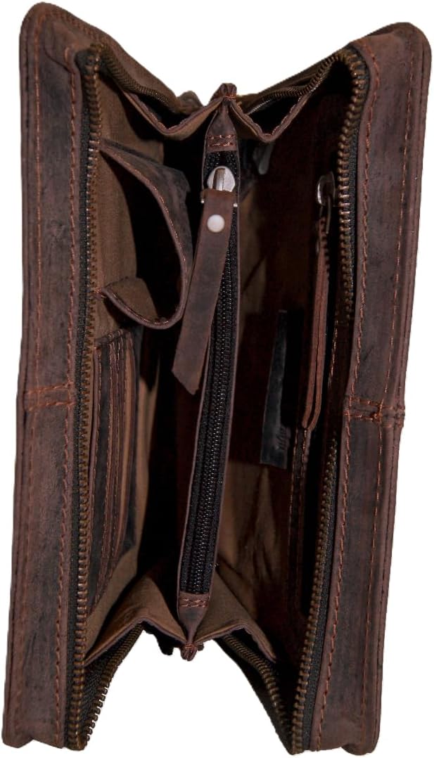 Baron Of Maltzahn Handgelenktasche Herrentasche KANT aus braunem Büffel-Leder + Lederpflege