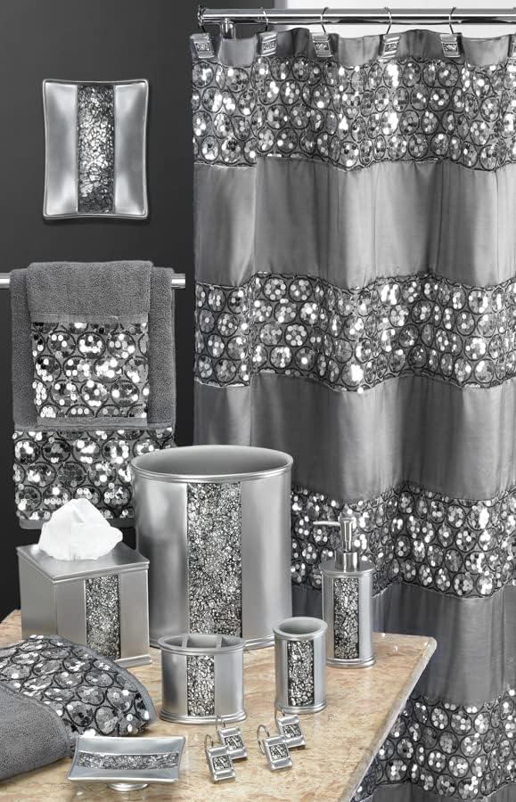 Popular Bath 233810 Sinatra Collection Duschvorhanghaken, Silber Silber Haken für Duschvorhang, Silb