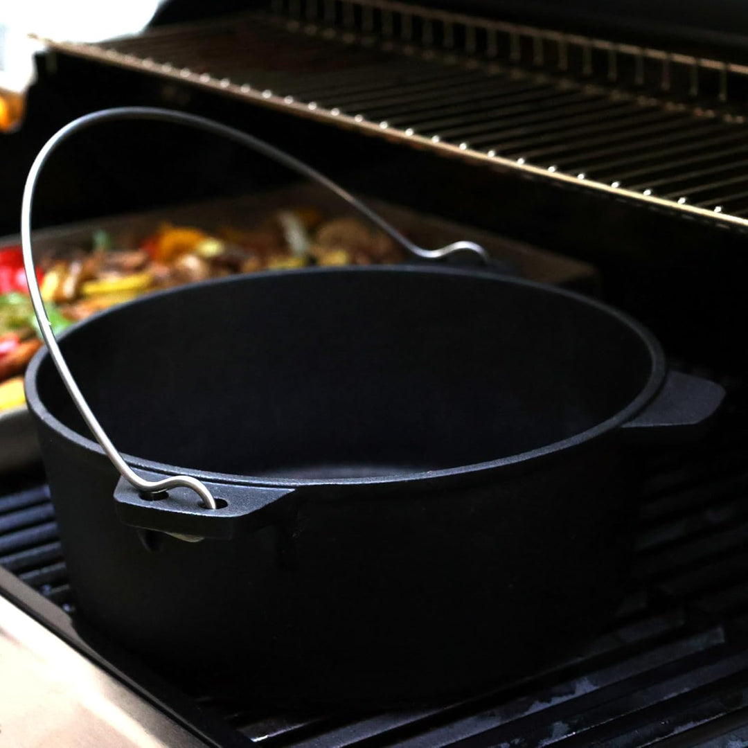 TAINO Dutch Oven Gusseisen-Topf Dopf Feuertopf Deckel-Heber Kochtopf (4 Liter)