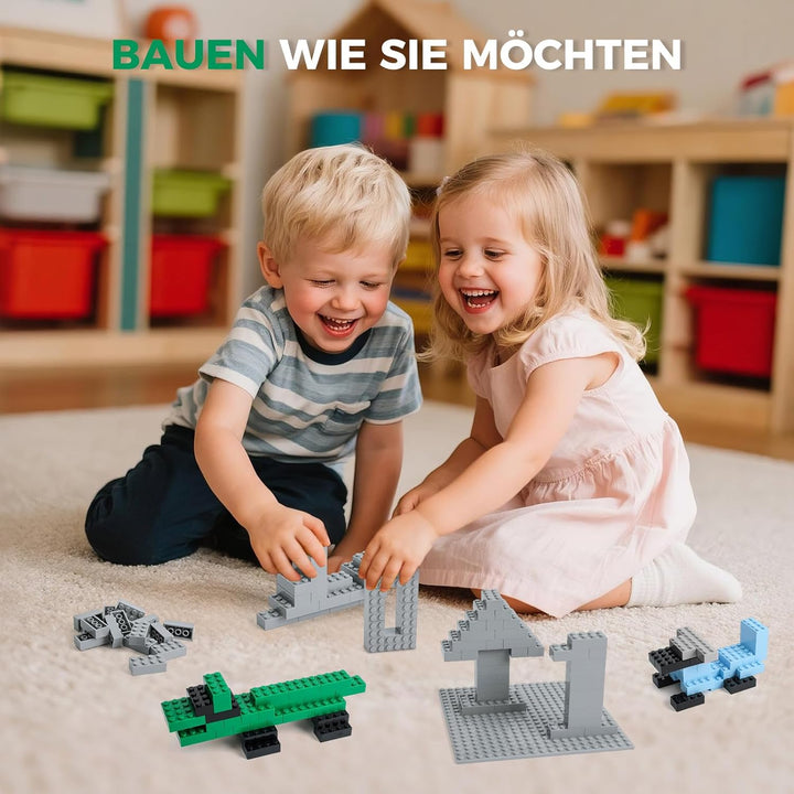 500 Stücke 2X4 Classic Bausteine Set, Klassische stapelbare Grundplatten, Geeignet für Jungen und Mä