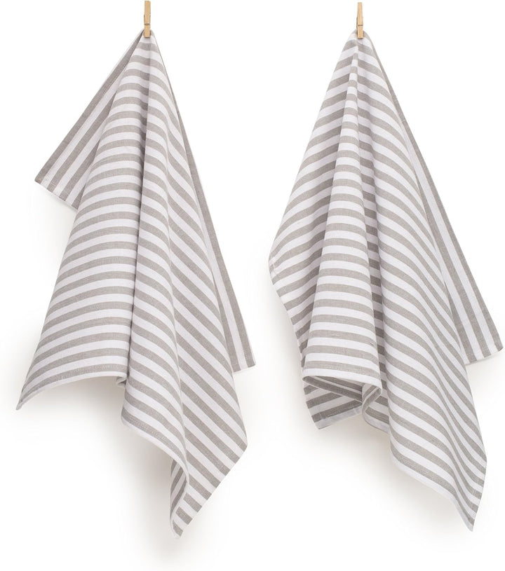 FILU Geschirrhandtücher 8er Pack Grau/Weiss gestreift (Farbe und Design wählbar) 45 x 70 cm - hochwe