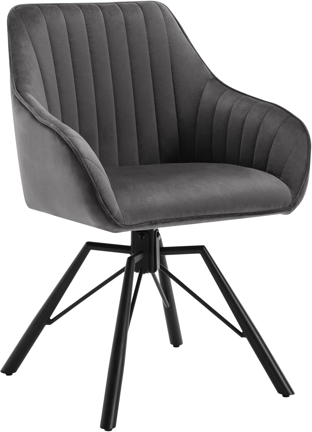 WOLTU 1x Esszimmerstuhl drehbar, Samt Stuhl Esszimmer, Drehstuhl, Küchenstuhl, Sessel Wohnzimmer, Po